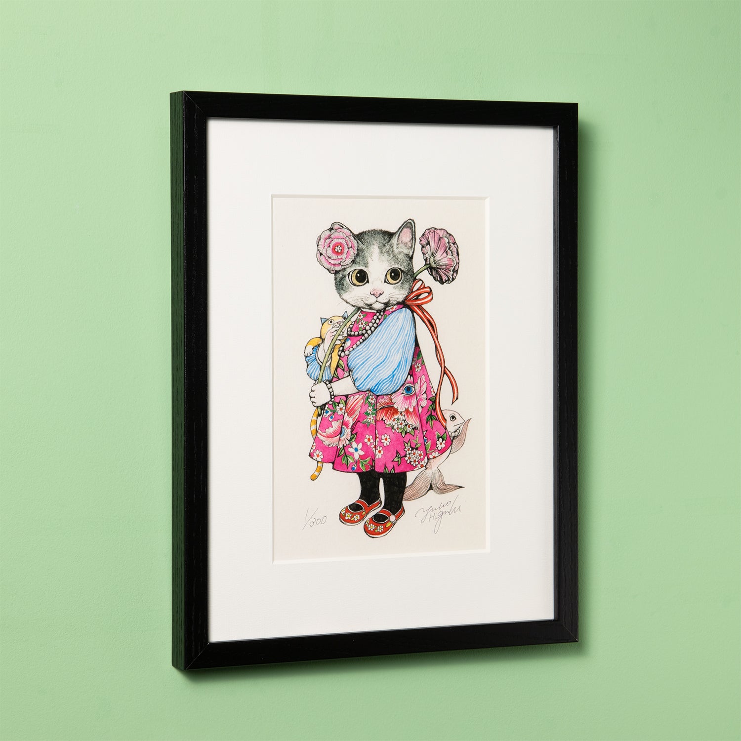 ヒグチユウコ 複製画 ねことニャンコ 複製画 まねきニャンコ – ボリス