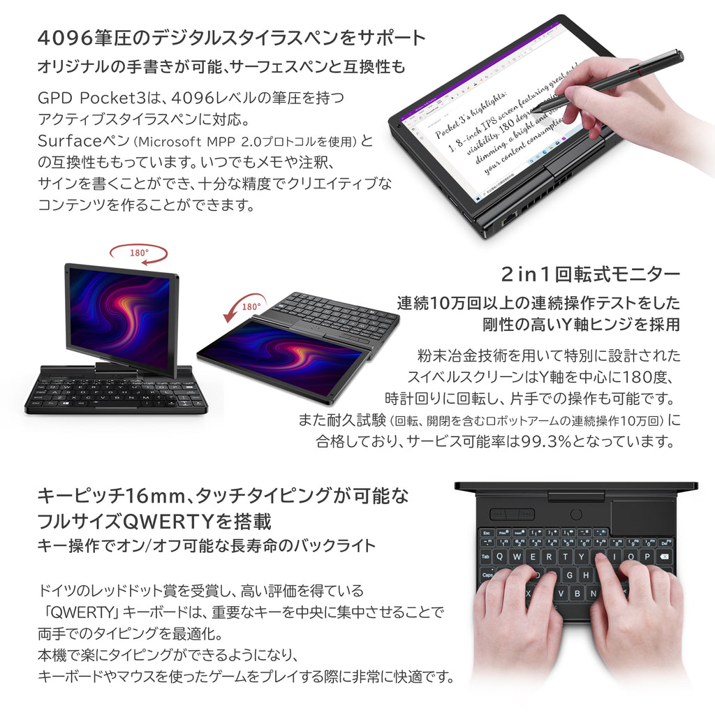 GPD Pocket 3 Pro（Pentium Gold 7505/16GB/512GB）天空オリジナル