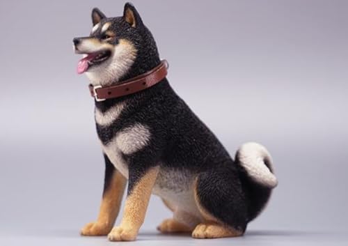 JXK Collectible Dog Figure: Sitting Shiba Inu, Expertly Hand-Painted,