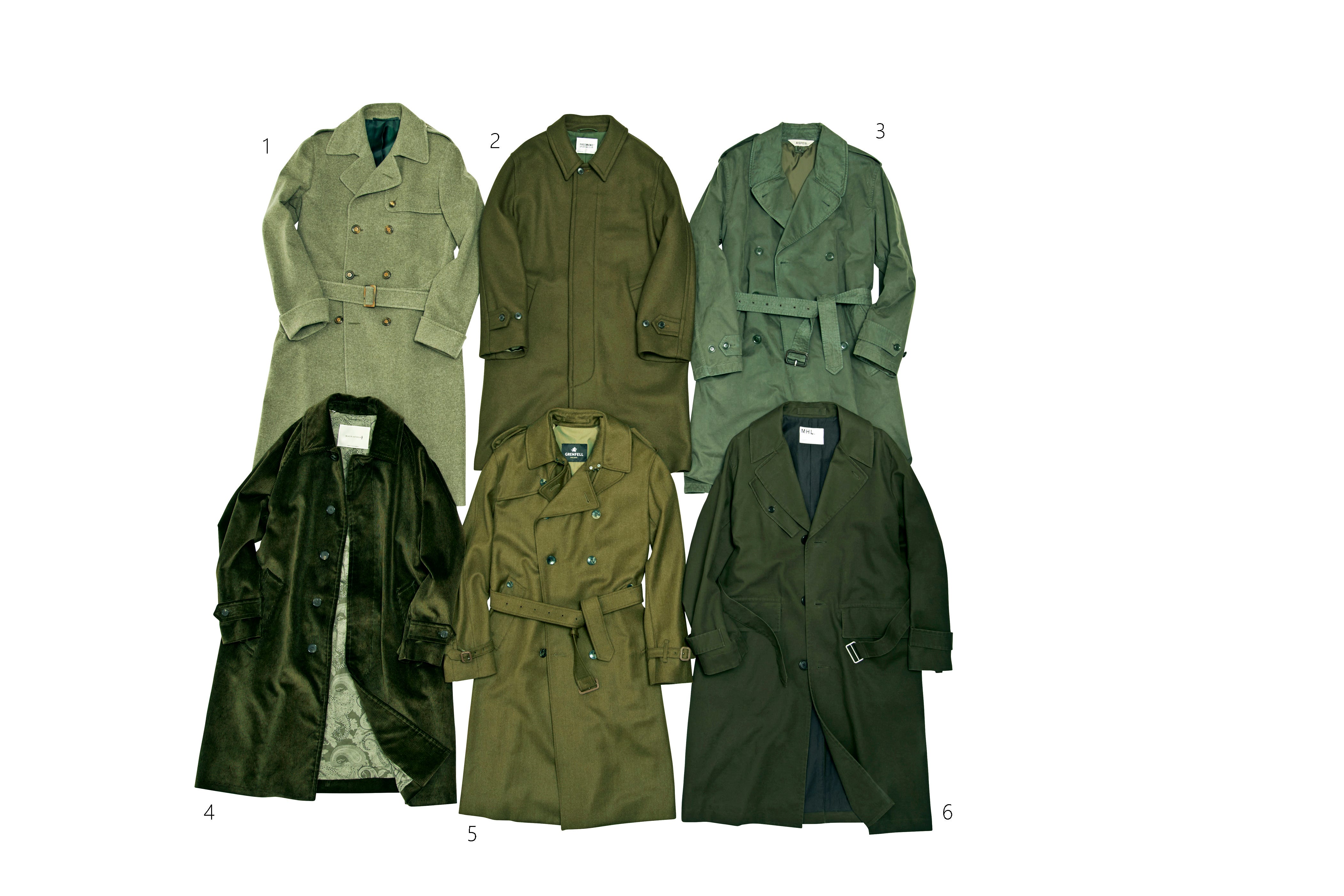 ミリタリー調オリーブグリーンのコート、おすすめ6選と着こなし