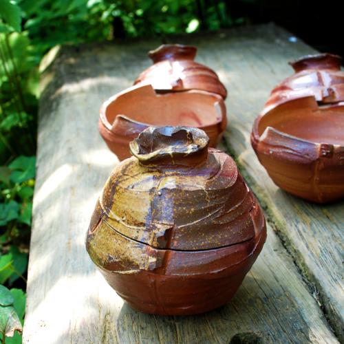 蓋もの 備前焼 焼締め 作家:今野春雄 / 地球環境と健康を考える HIRYU