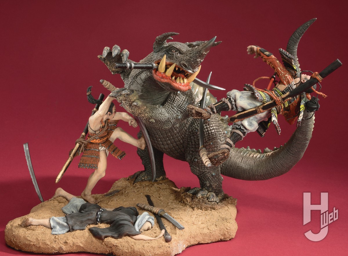 G-works怪獣ガレージキット注目アイテム 「恐龍狩～ネロンガ 対 村井強