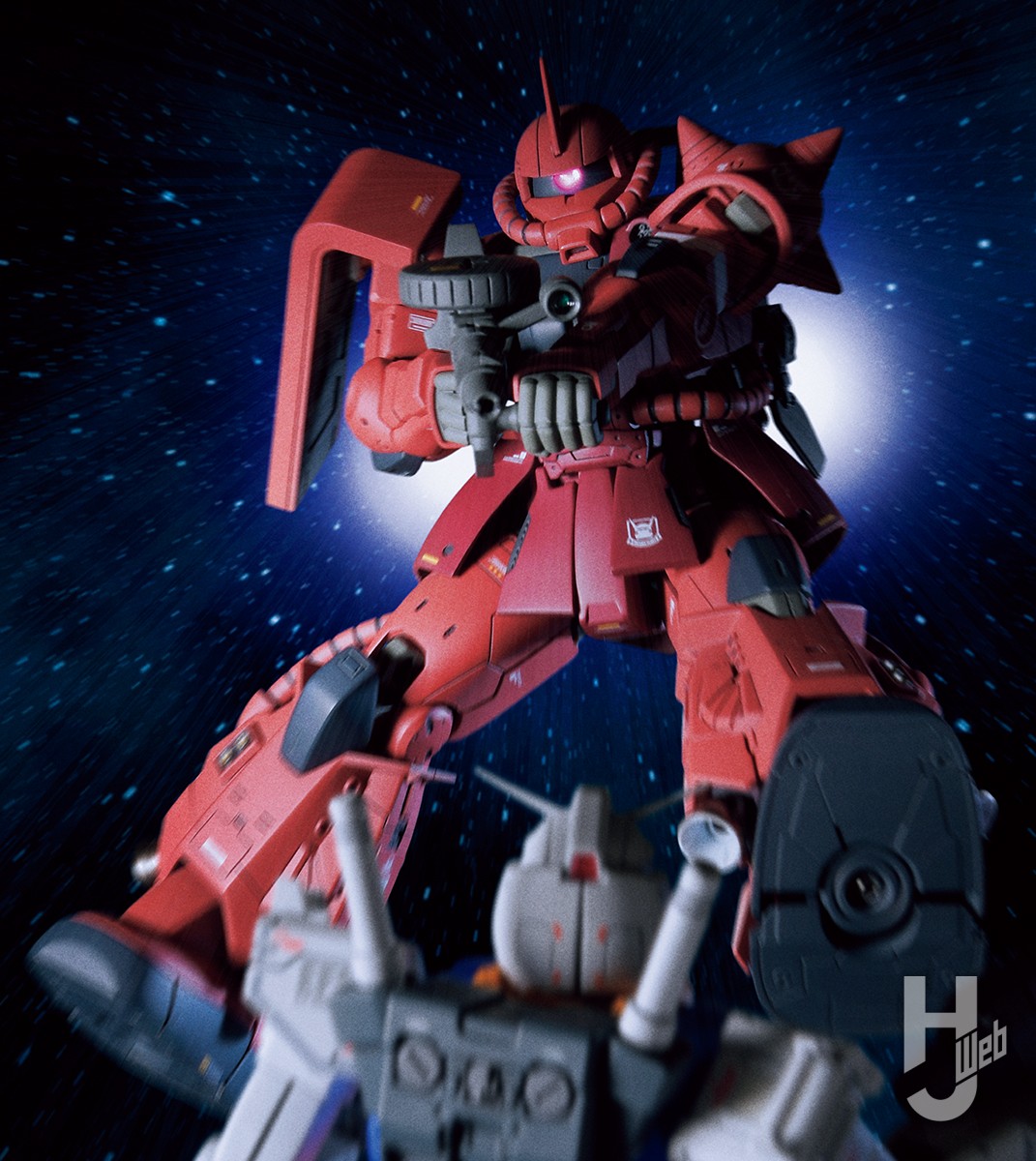 HG シャア専用高機動型ザクII」を 細部の微調整と劇中カラーにより