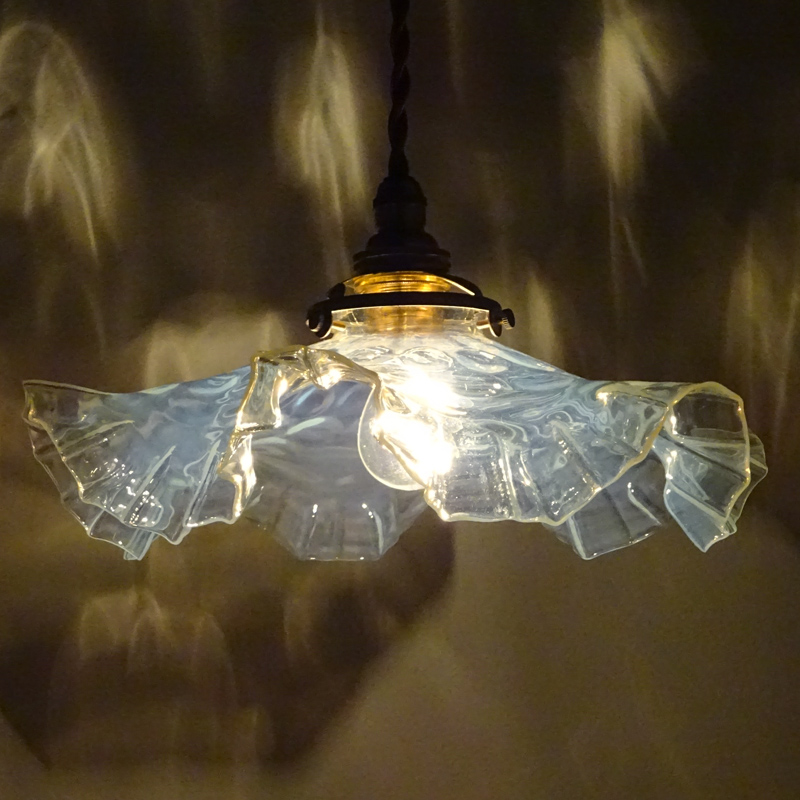 アンティーク調ランプシェード アンティーク 小型フラワーガラス