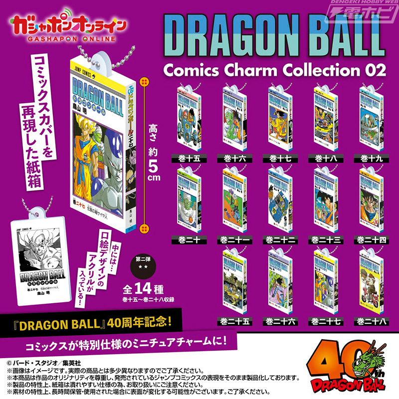 ドラゴンボール』コミックスをミニチュアチャーム化したガシャポンの第