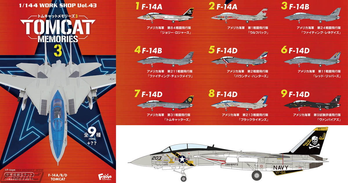 エフトイズから食玩「トムキャットメモリーズ 3」が登場！F-14トム