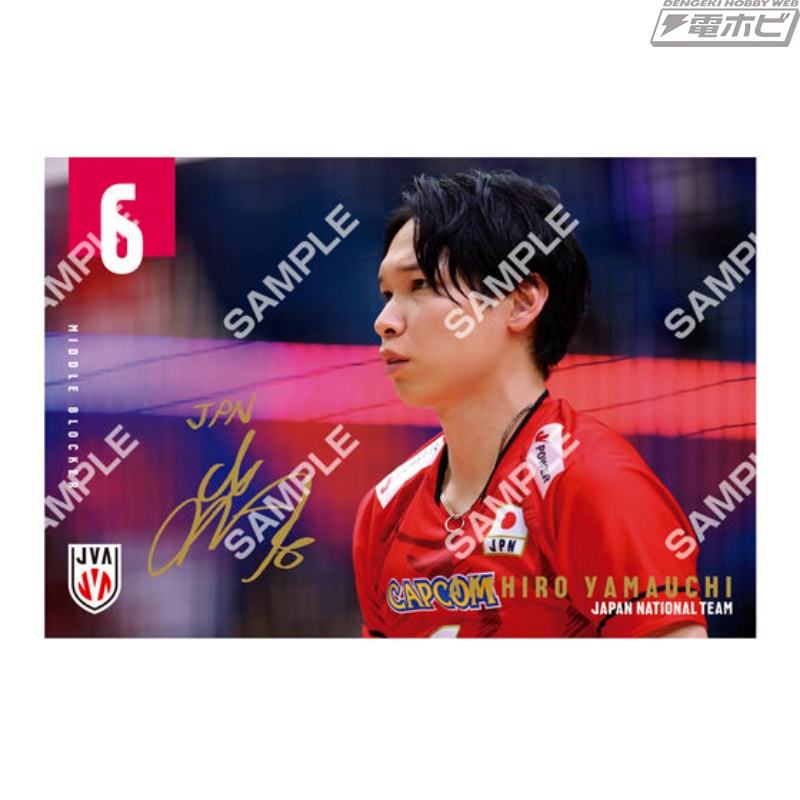 バレーボール男子日本代表のビジュアルを使用したポストカード