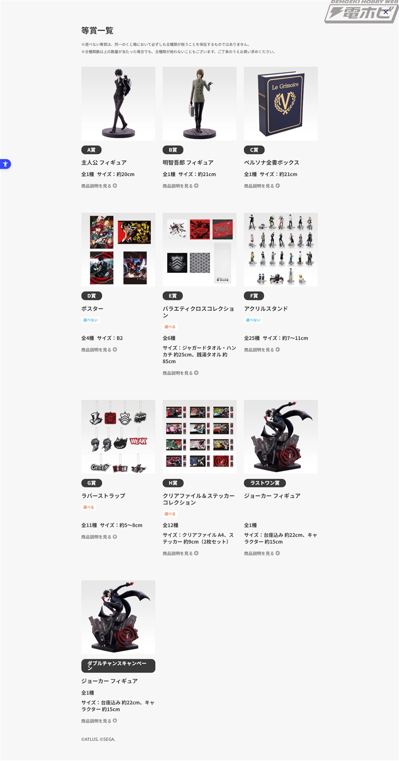 一番くじ『ペルソナ5 ザ・ロイヤル』が2月2日17時からオンライン販売