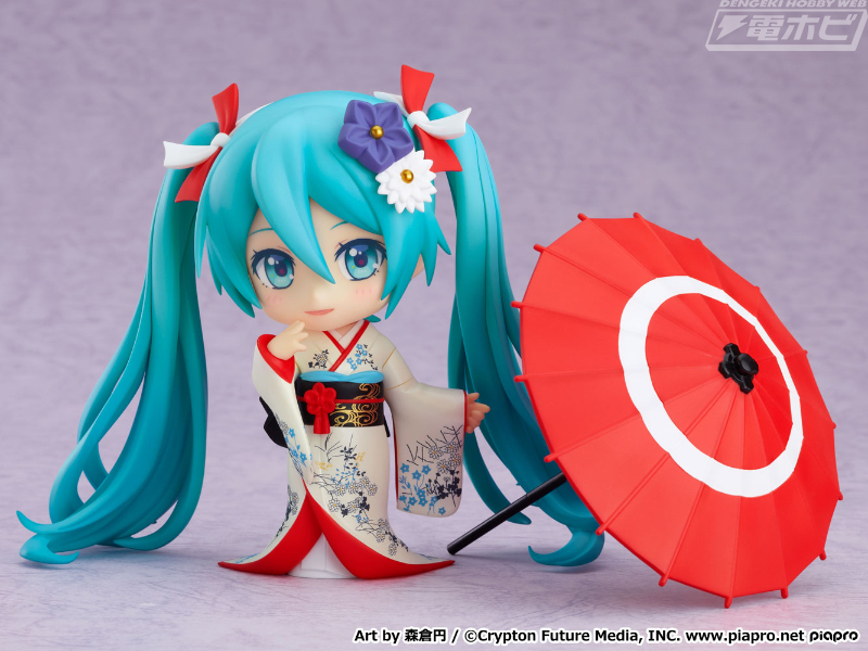 森倉円氏が手掛けた〈冬木小袖〉を着こなす初音ミクが「ねんどろいど