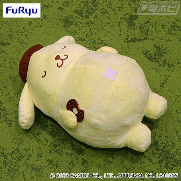ポムポムプリン』お腹を出して寝っ転がる姿がチャーミングなぬいるぐみ