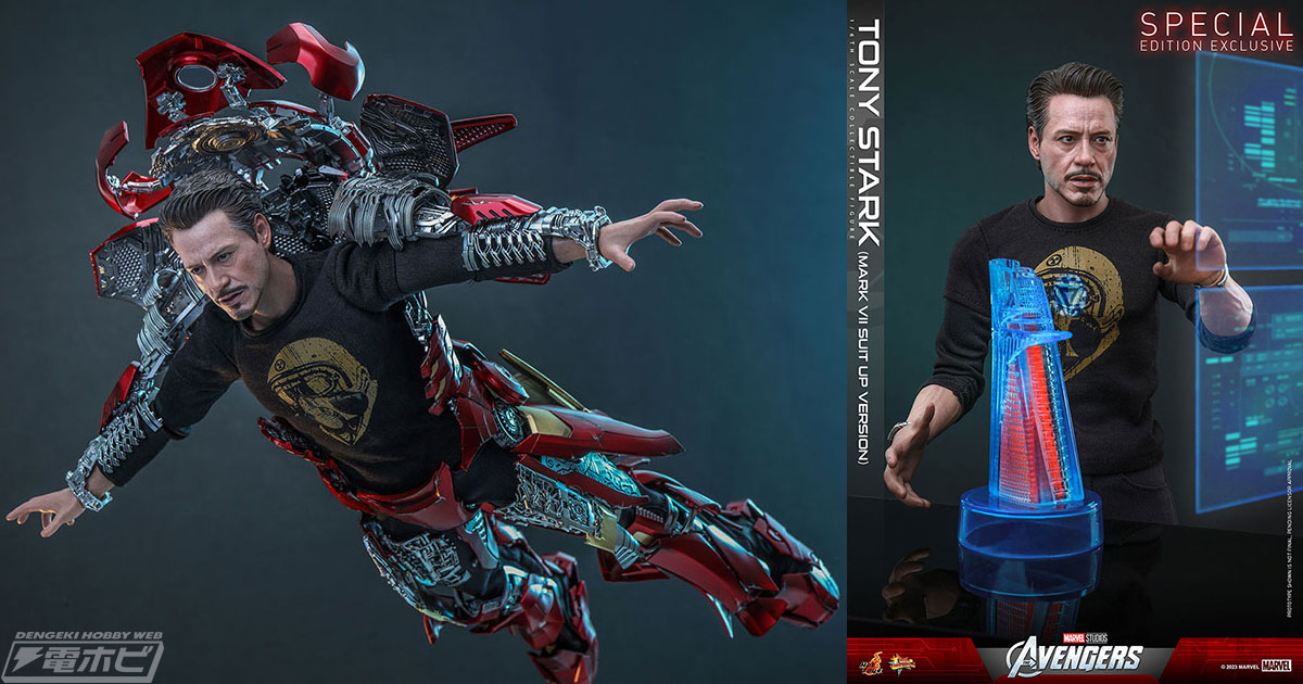 アベンジャーズ』空中でアイアンマン・マーク7を装着するトニー