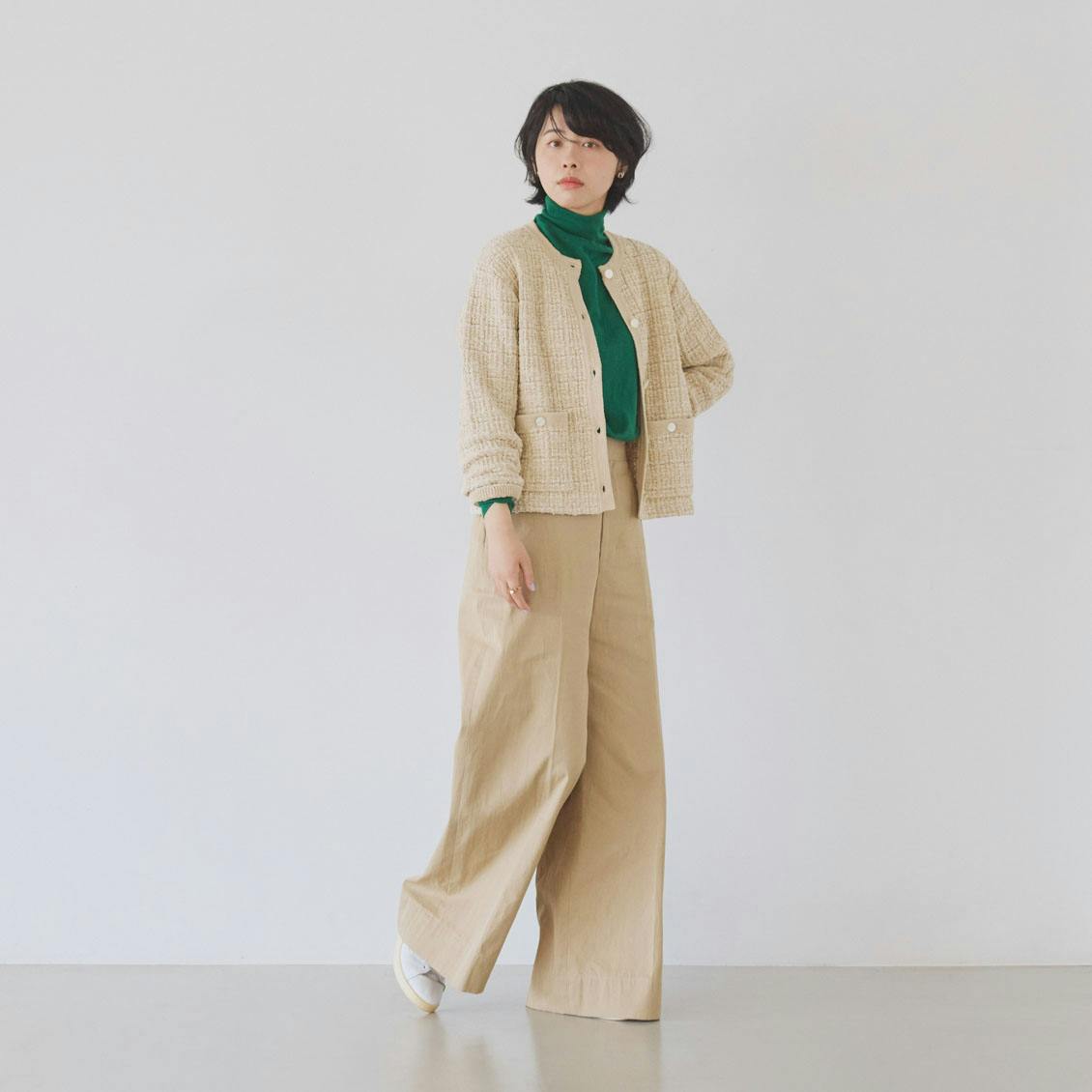 カジュアルも、きちんとも」ツイード柄のニットジャケット - 北欧