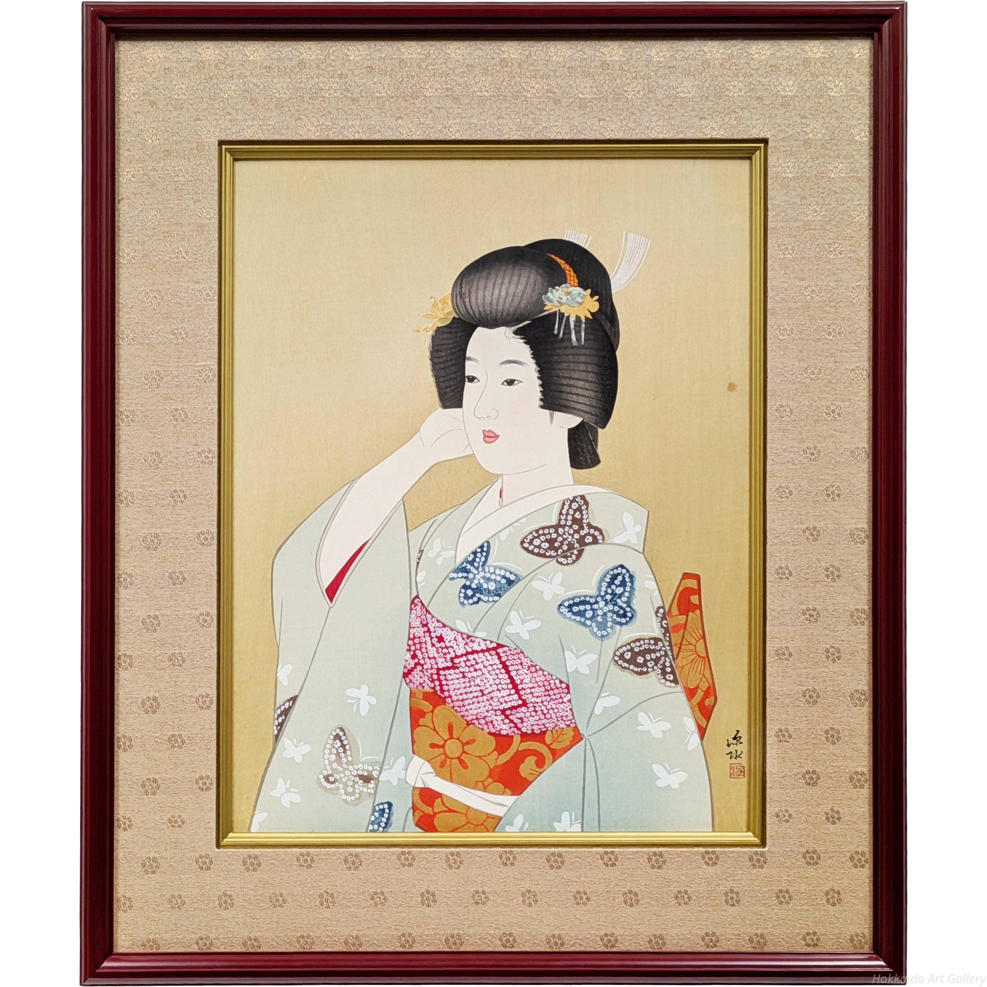 伊東深水 『初島田』 木版画 - 北海道画廊