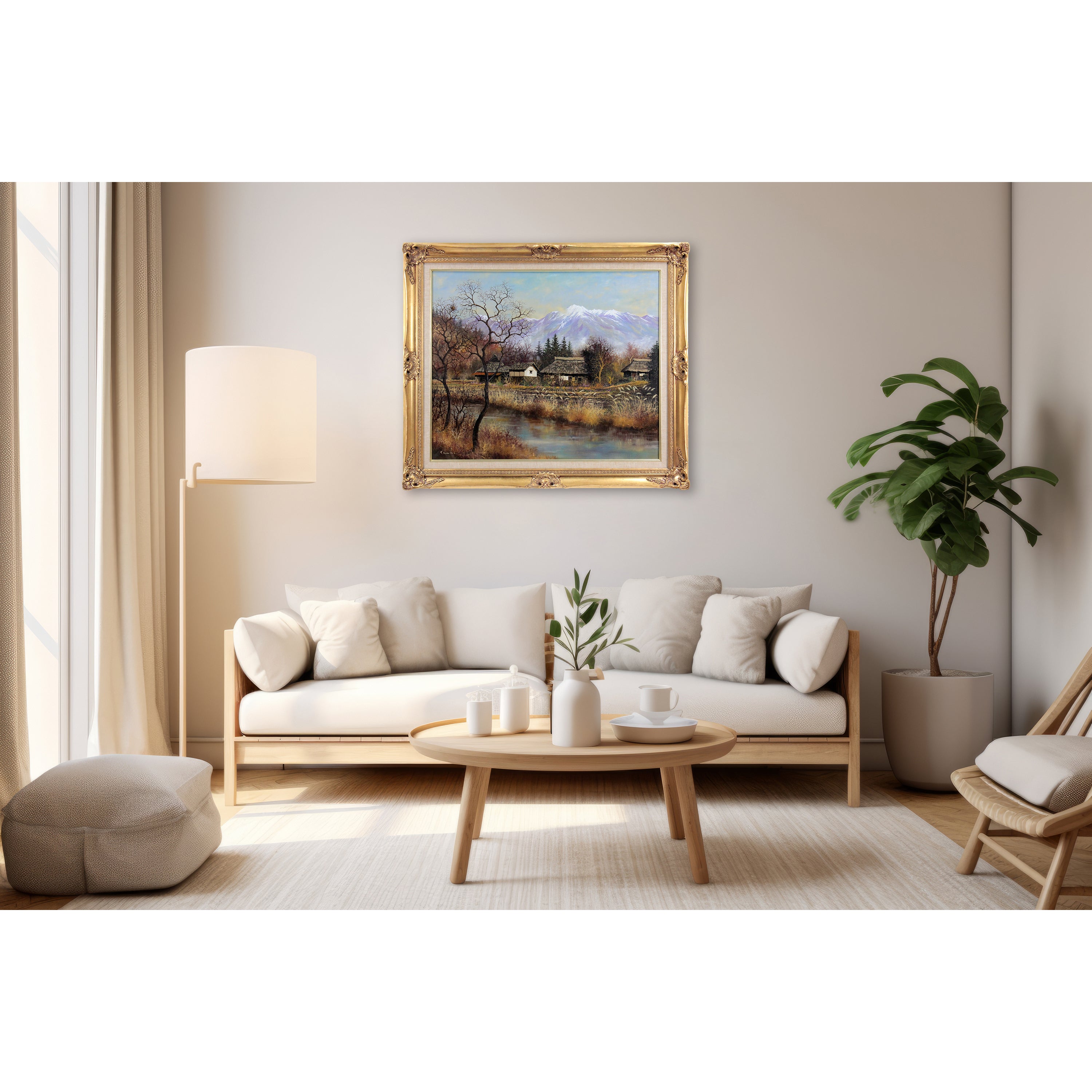 諸沢吉美 『水澄む甲斐路』 油彩画 - 北海道画廊