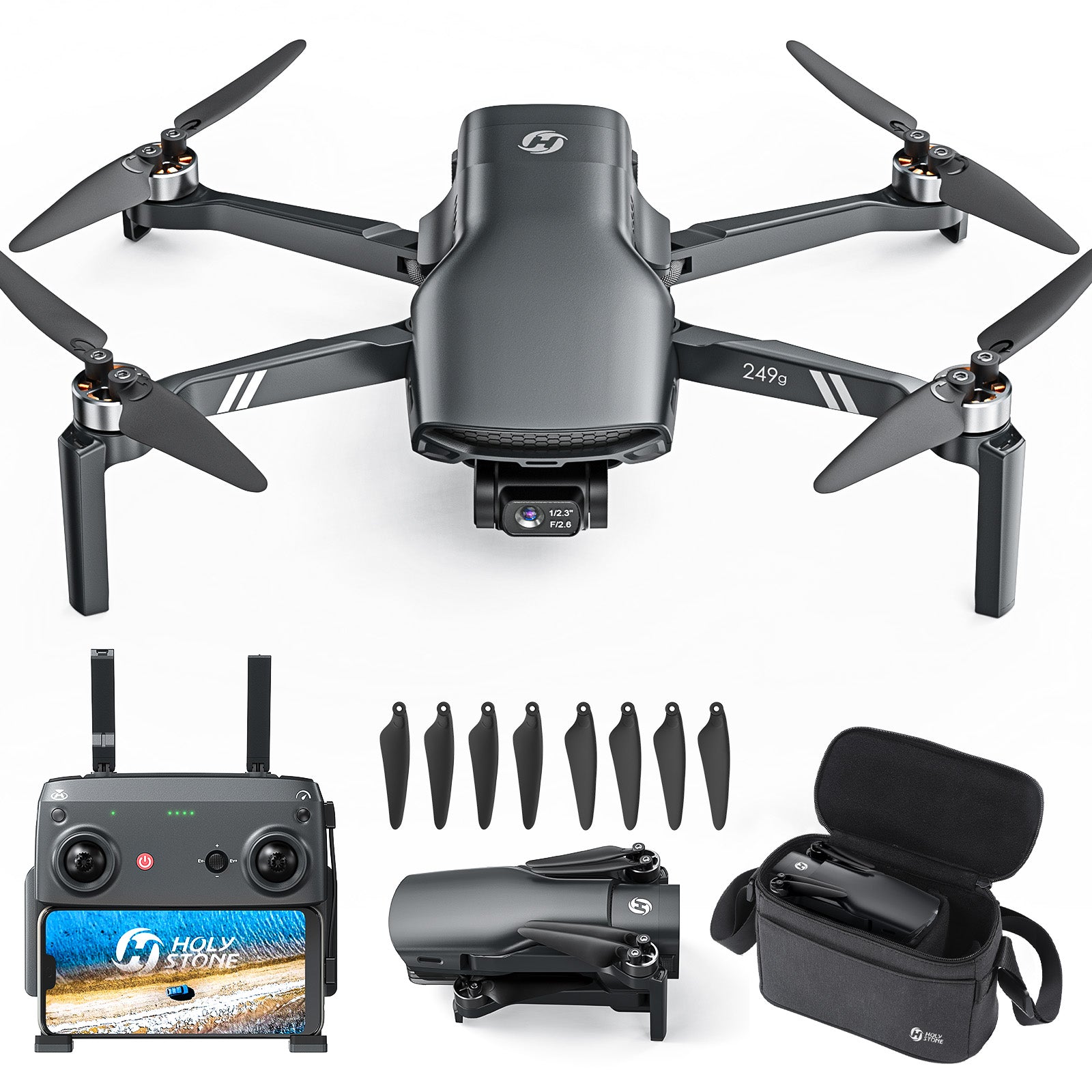 Holy Stone ドローン カメラ付き 4K GPS搭載 3軸ジンバル ブラシレス