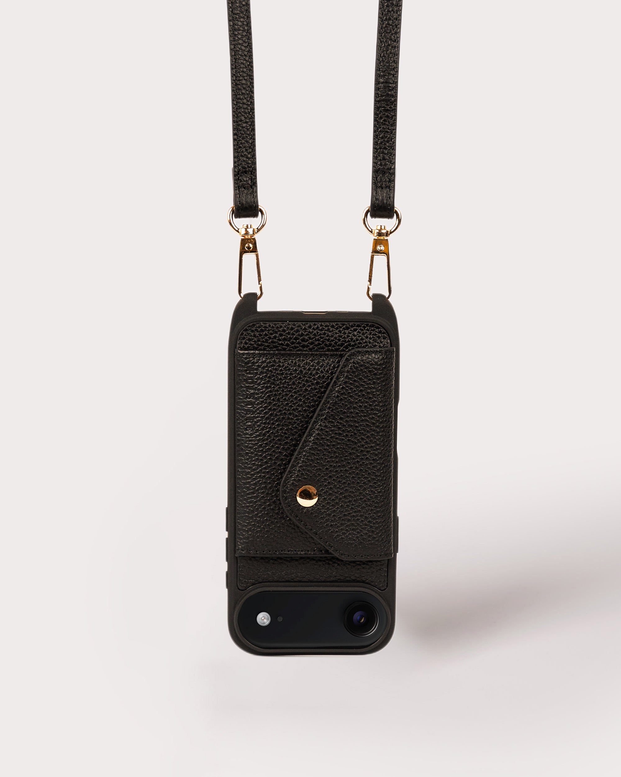 The Everly Black | Ultra-Durable Genuine Pebbled Leather iPhone