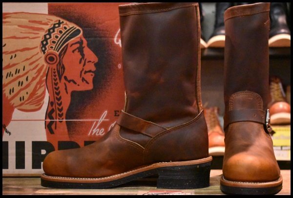 8.5E 箱付 未使用 黒タグ】Chippewa チペワ エンジニア 1901M05 タン