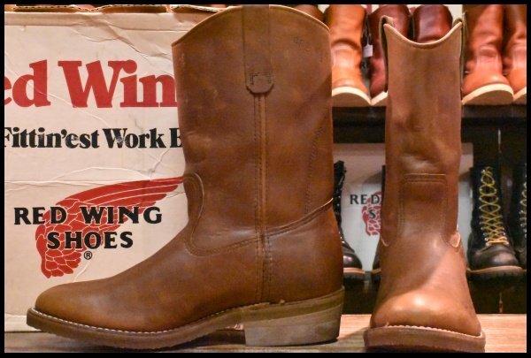 8E 箱付 DEAD 旧羽タグ 83年07月刻印】レッドウィング 1155 ペコス 茶