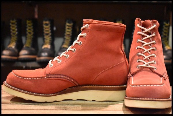 8.5E 良品 白タグ】Chippewa チペワ 編み上げブーツ 90313 赤スエード