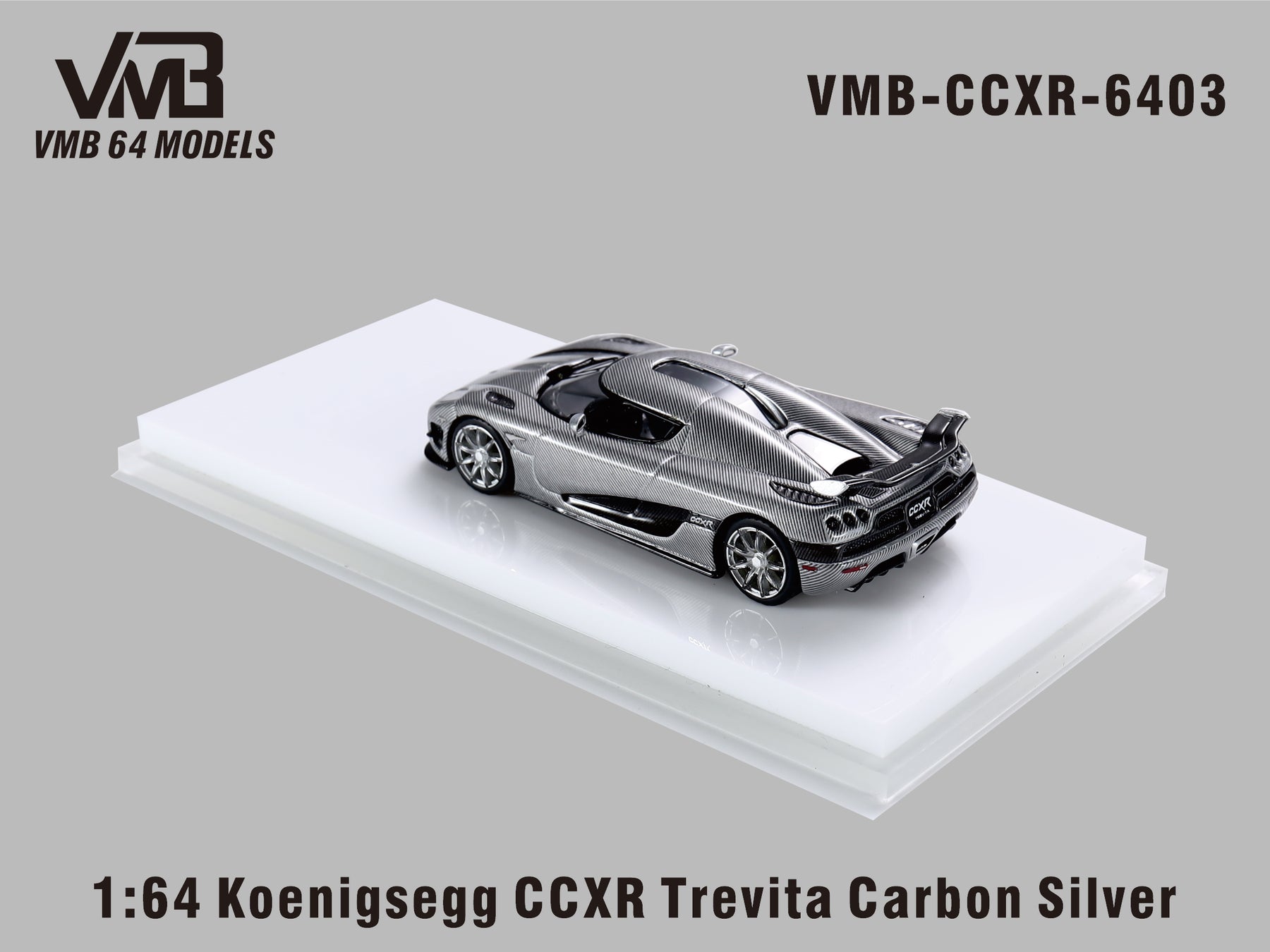VMB 1:64 Koenigsegg CCXR Trevita - Carbon Silver – Horizon Diecast