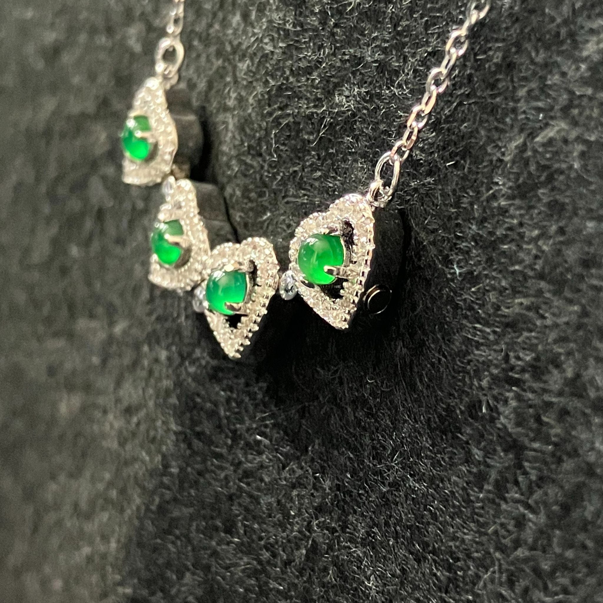 天然A貨翡翠 2wayネックレス（ハート＆クローバー）｜シンプルで華やか