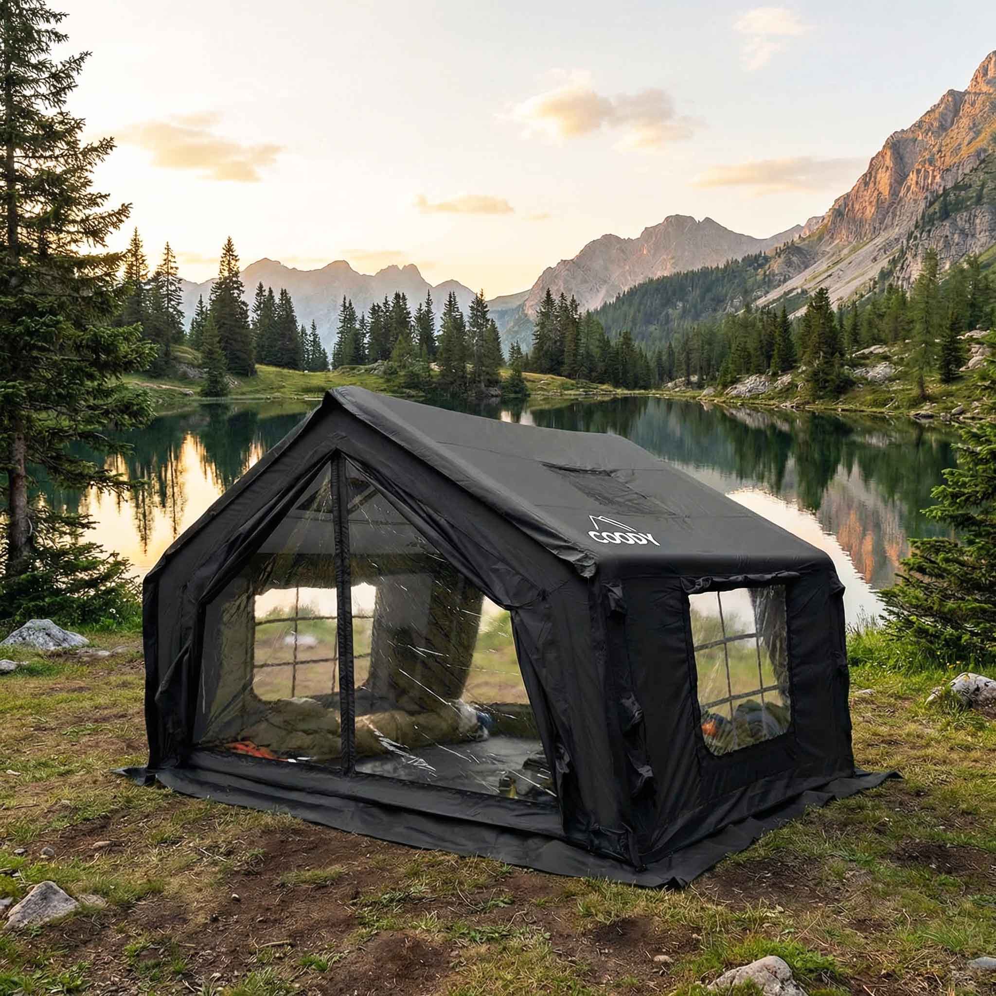 Coody 10.0 Black Inflatable Tent for Camping (2-4 person) – RBM