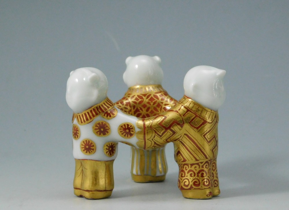 五代 真葛香斎 金ラン三人形 蓋置 | いとう鳳凰堂古美術店