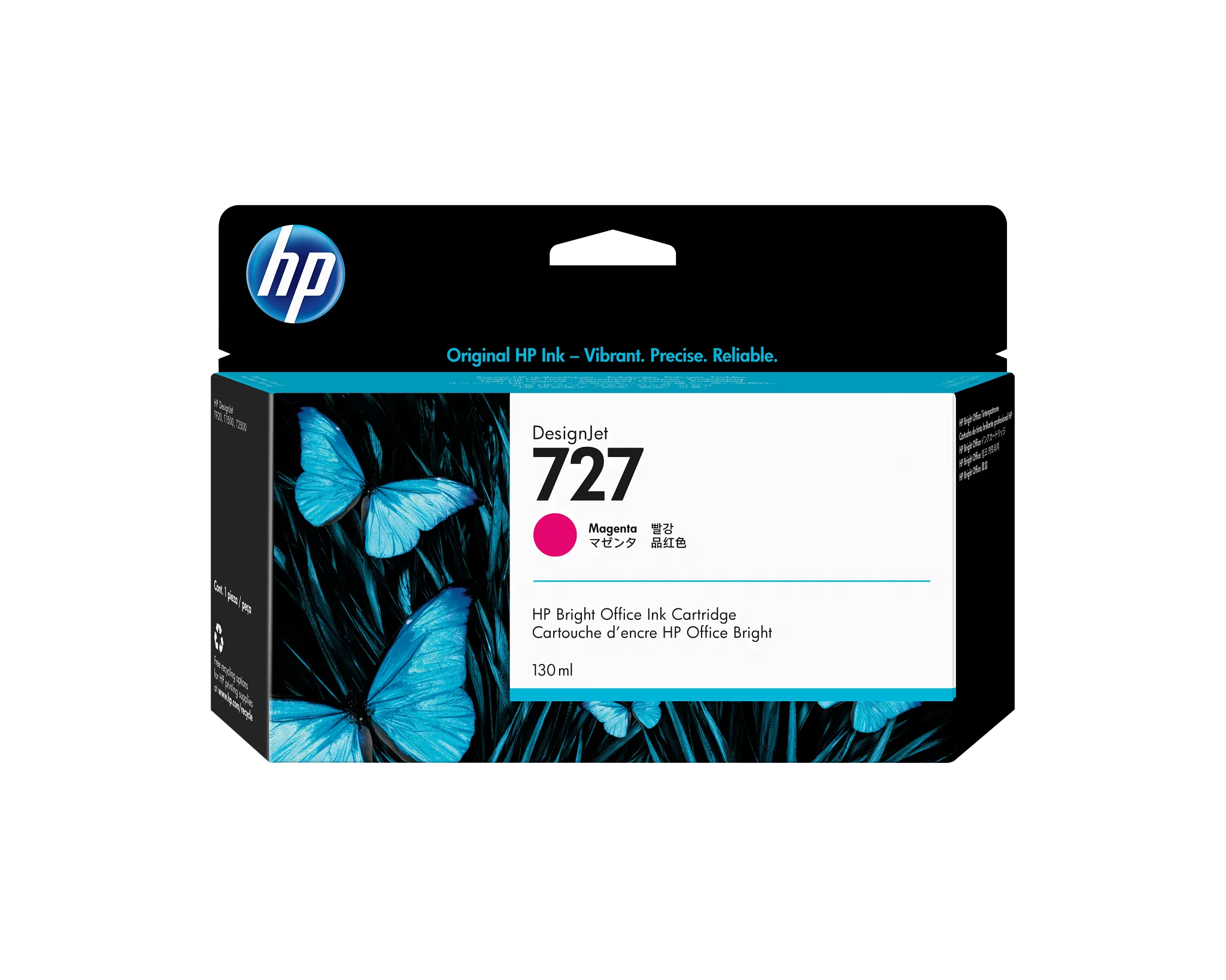 HP® 727 130-ml Magenta DesignJet Ink Cartridge (B3P20A)