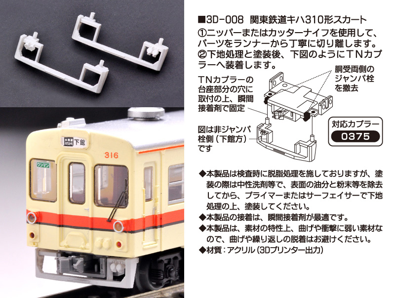 銀河モデル 3D-008 TNスカート 鉄コレ関東鉄道キハ310形用 2個 | 鉄道