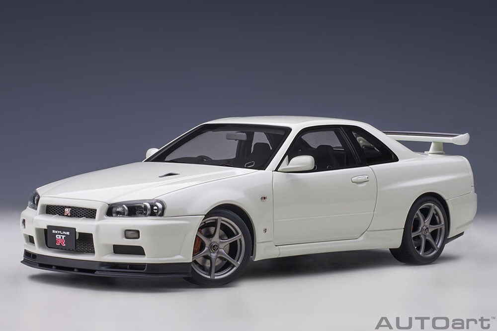 1/18 日産 スカイライン GT-R （R34） Vスペック II （ホワイトパール