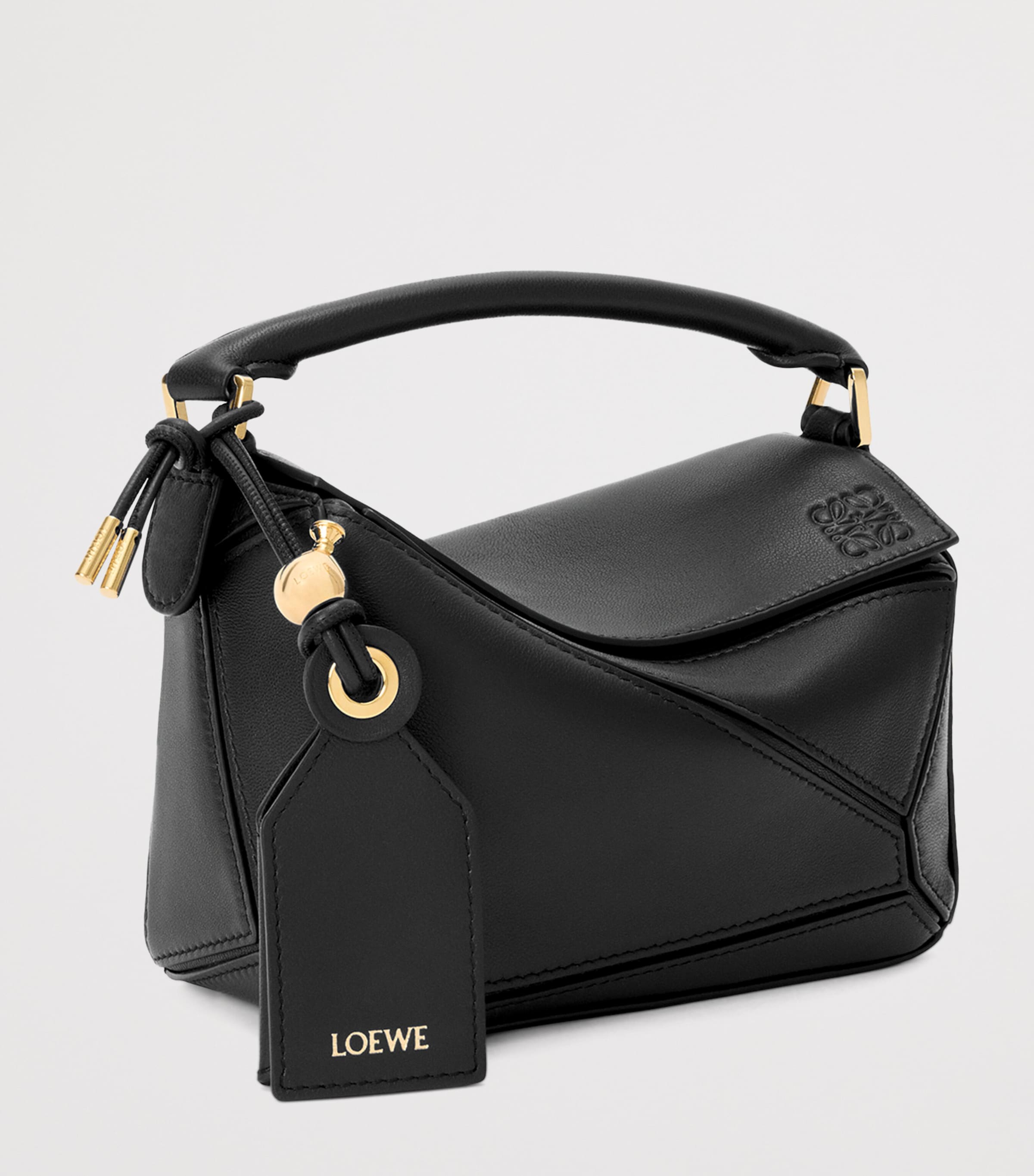 LOEWE Black x Paula's Ibiza Mini Lambskin Puzzle Top-Handle Bag