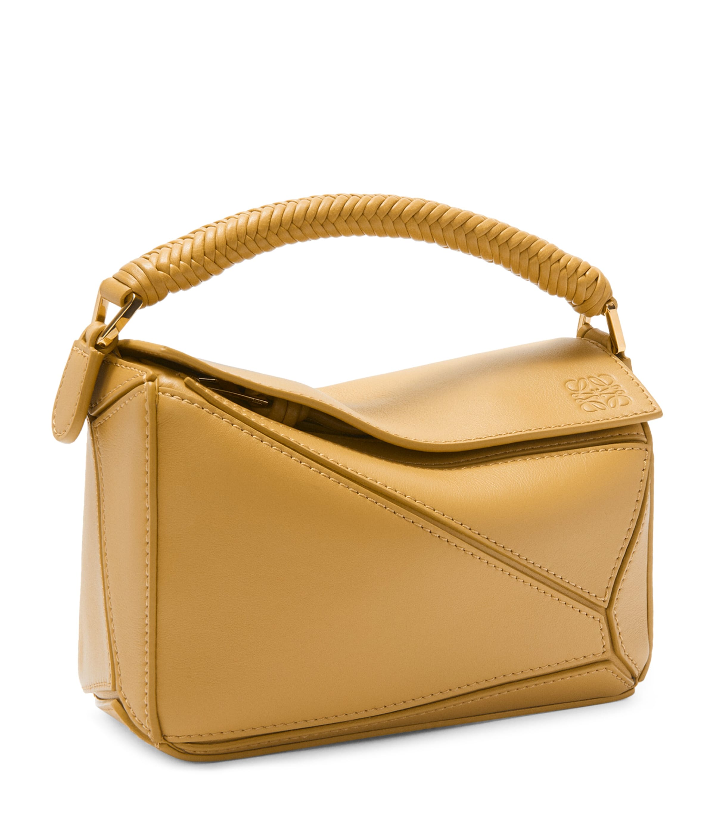 LOEWE Beige Mini Leather Puzzle Top-Handle Bag | Harrods US