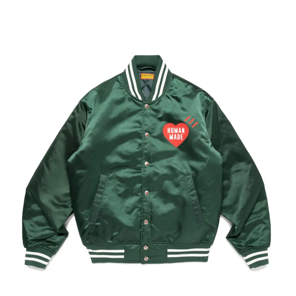 Human Made Nylon Stadium Jacket Green | Stylish