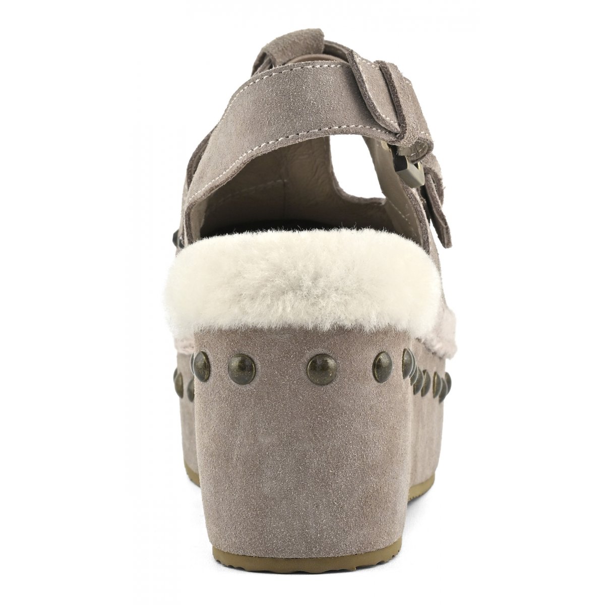 Suede clog with stones