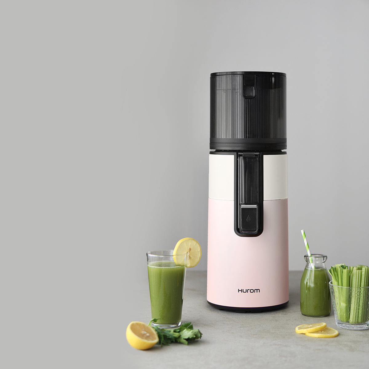 ヒューロム コールドプレスジューサー H400（ホワイトxダウンピンク