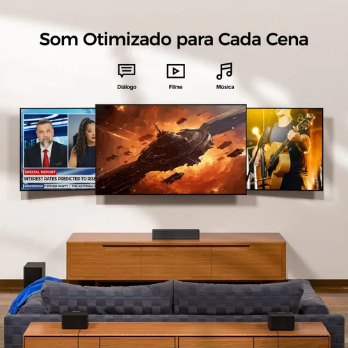 Soundbar Home Theater Tv Ultimea Poseidon D60 5.1 Dolbyatmos Preto