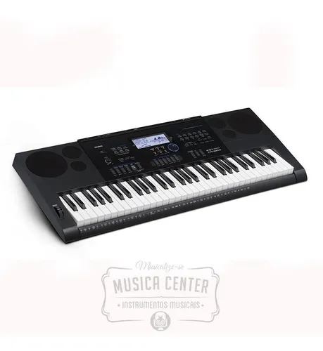 Kit Teclado Musical Casio Ctk 6200 61 Teclas Ctk6200 Timbres Preto