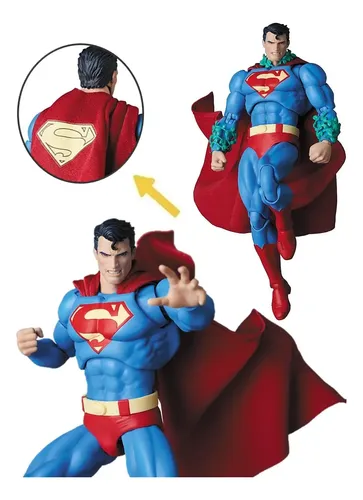 Boneco Articulado Superman Batman Hush 16cm Mafex Medicom PVC