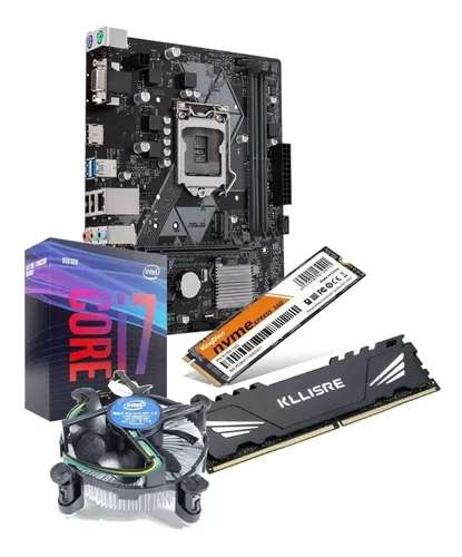 Kit I7 9700 +placa Asus H310 +8gb 3200 +cooler +256gb Nvme Preto