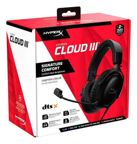 Headset Gaming Hyperx Cloud III Cor Preto | Parcelamento sem juros