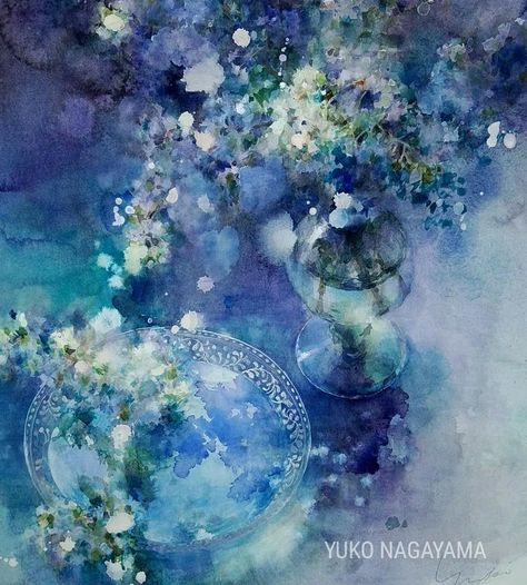 空を掬う］ #watercolorpainting #watercolor #sky #water