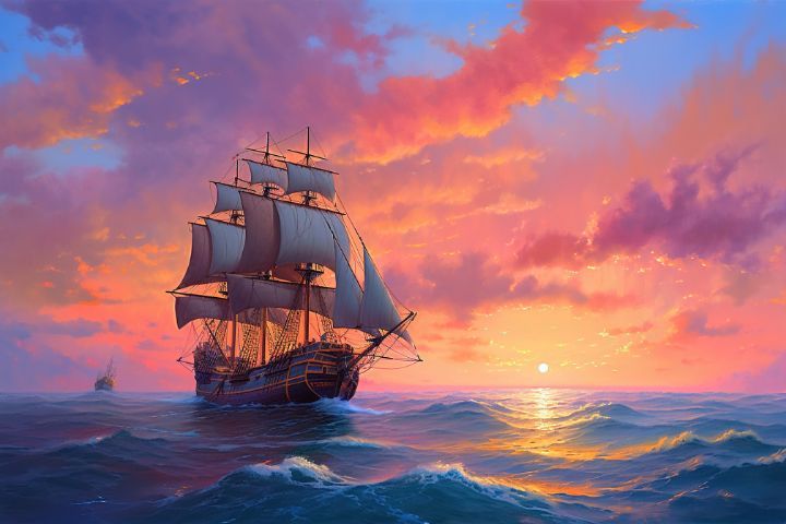 Pirate Ship at Twilight - grimjon's