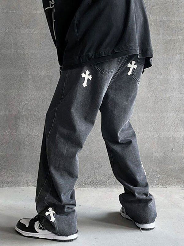 Men's Chrome Hearts Patched Straight Jeans