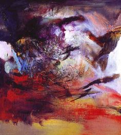 ザオ・ウーキー◾️25.06.60◾️赤×黒◾️ZAO WOU-KI◾️抽象画