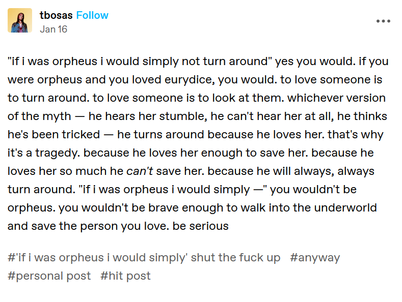 If I were Orpheus… : r/hadestown