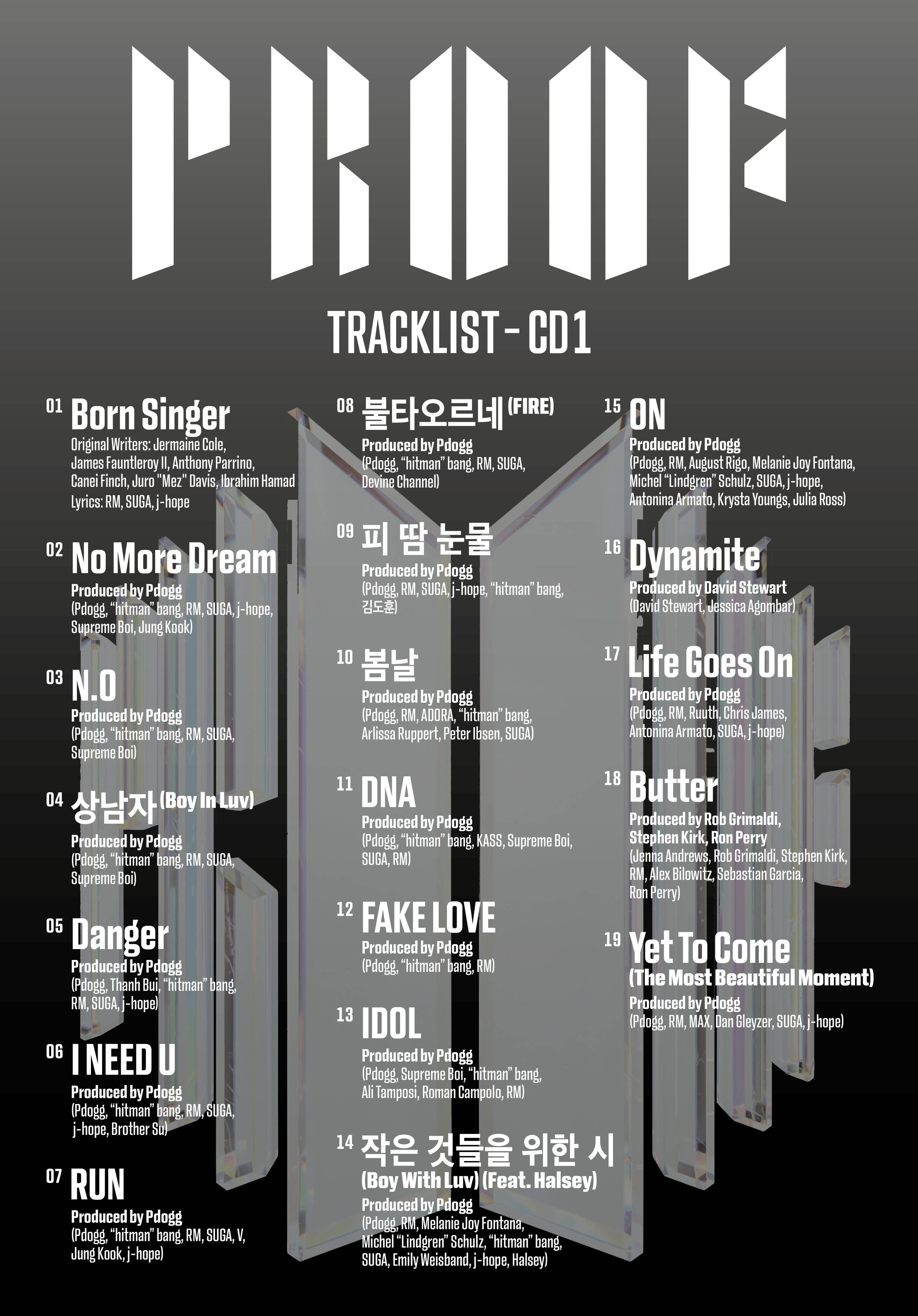 BTS - Anthology Album 'Proof' (Tracklist CD 1) : r/kpop
