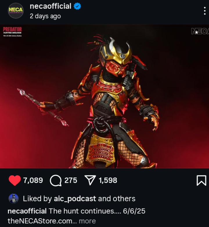 新しいサムライプレデターのネカフィギュアについて、正確に何時に