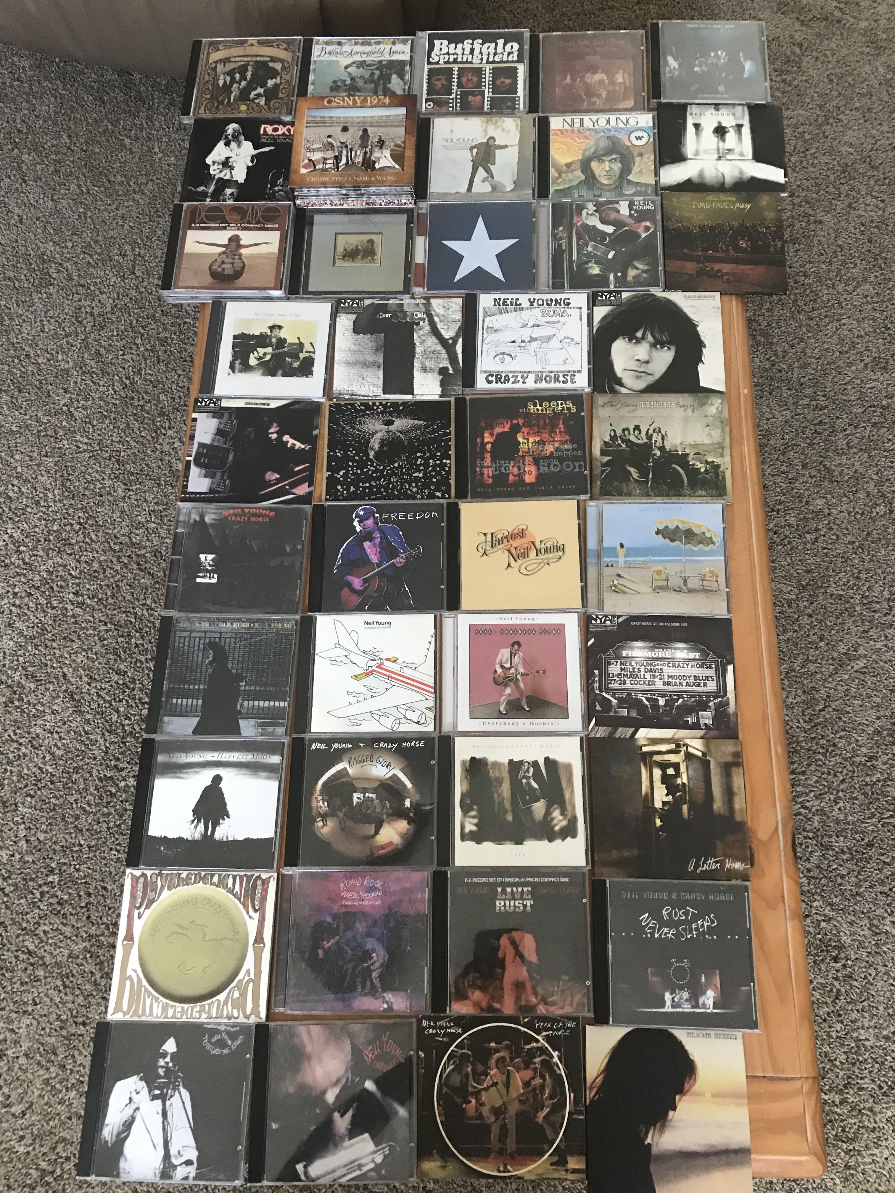 This is my Neil Young Collection on CD. 48 CDs in all. I'm still