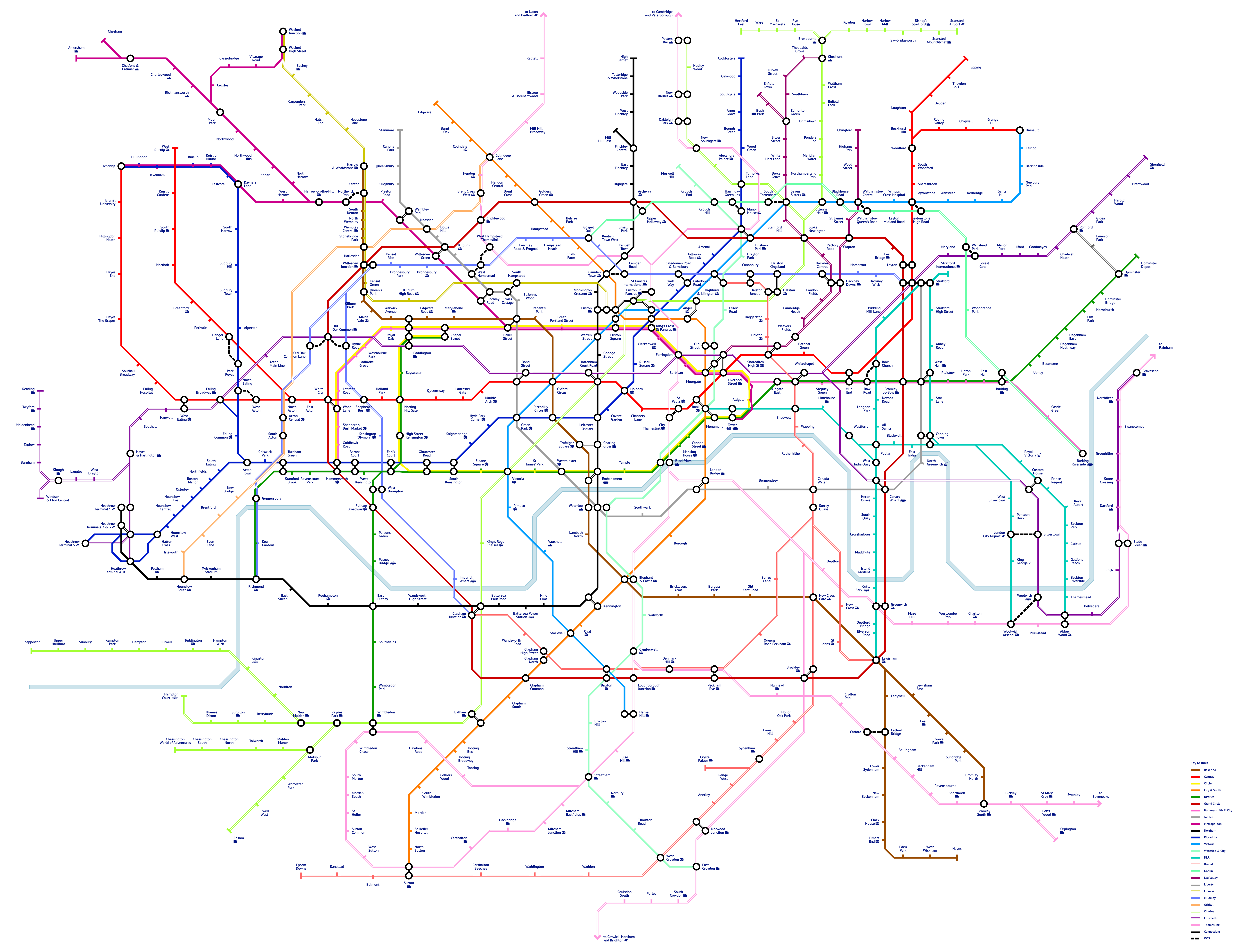 ロンドン想像上の地下鉄マップ（新しいサークル線、クロスレール2