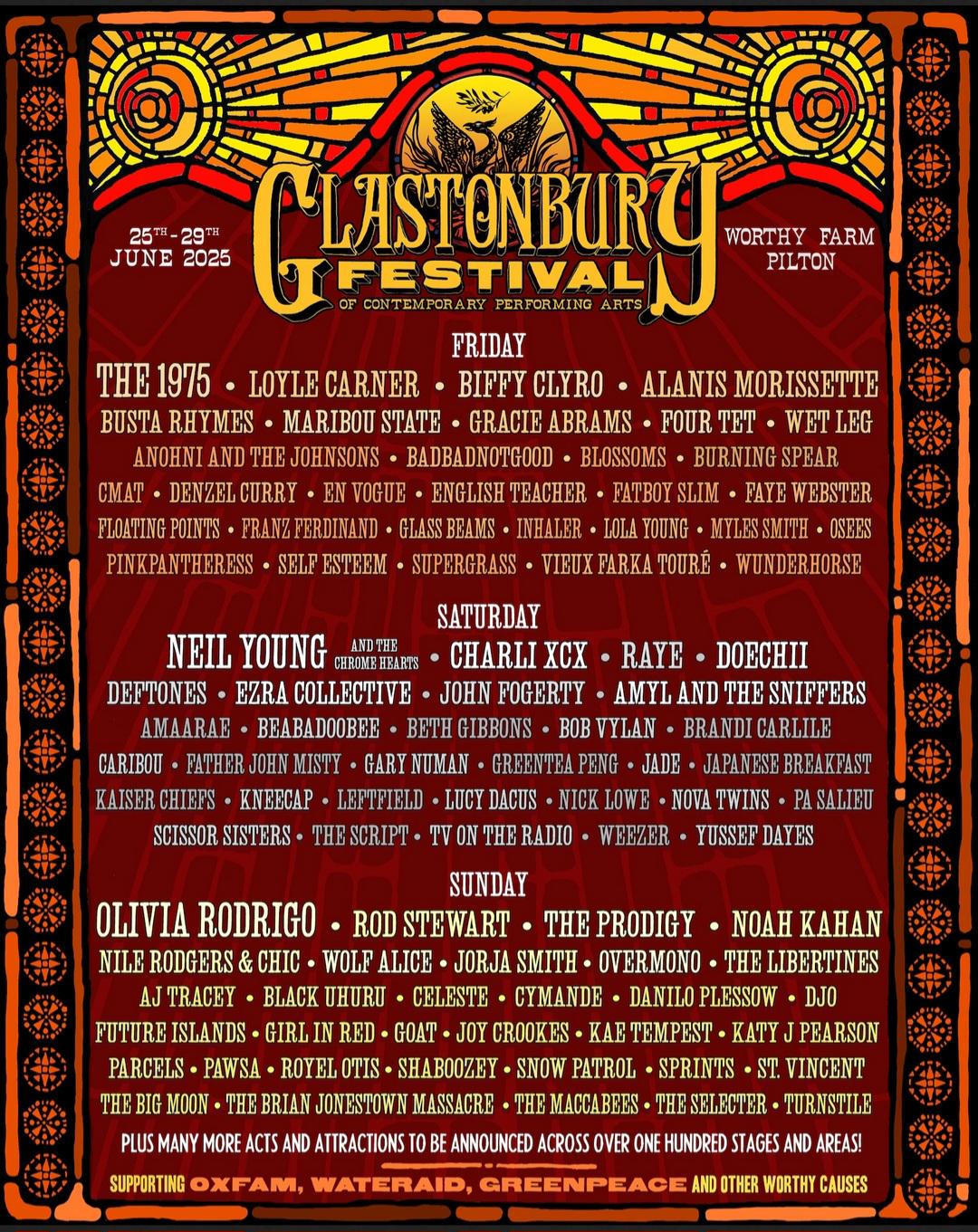 Glastonbury Festival 2025 line-up : r/fantanoforever